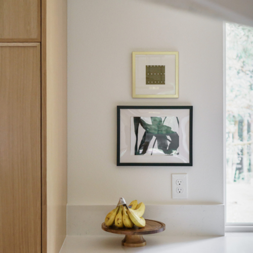 Modern kitchen featuring a sleek quartz countertop with clean lines