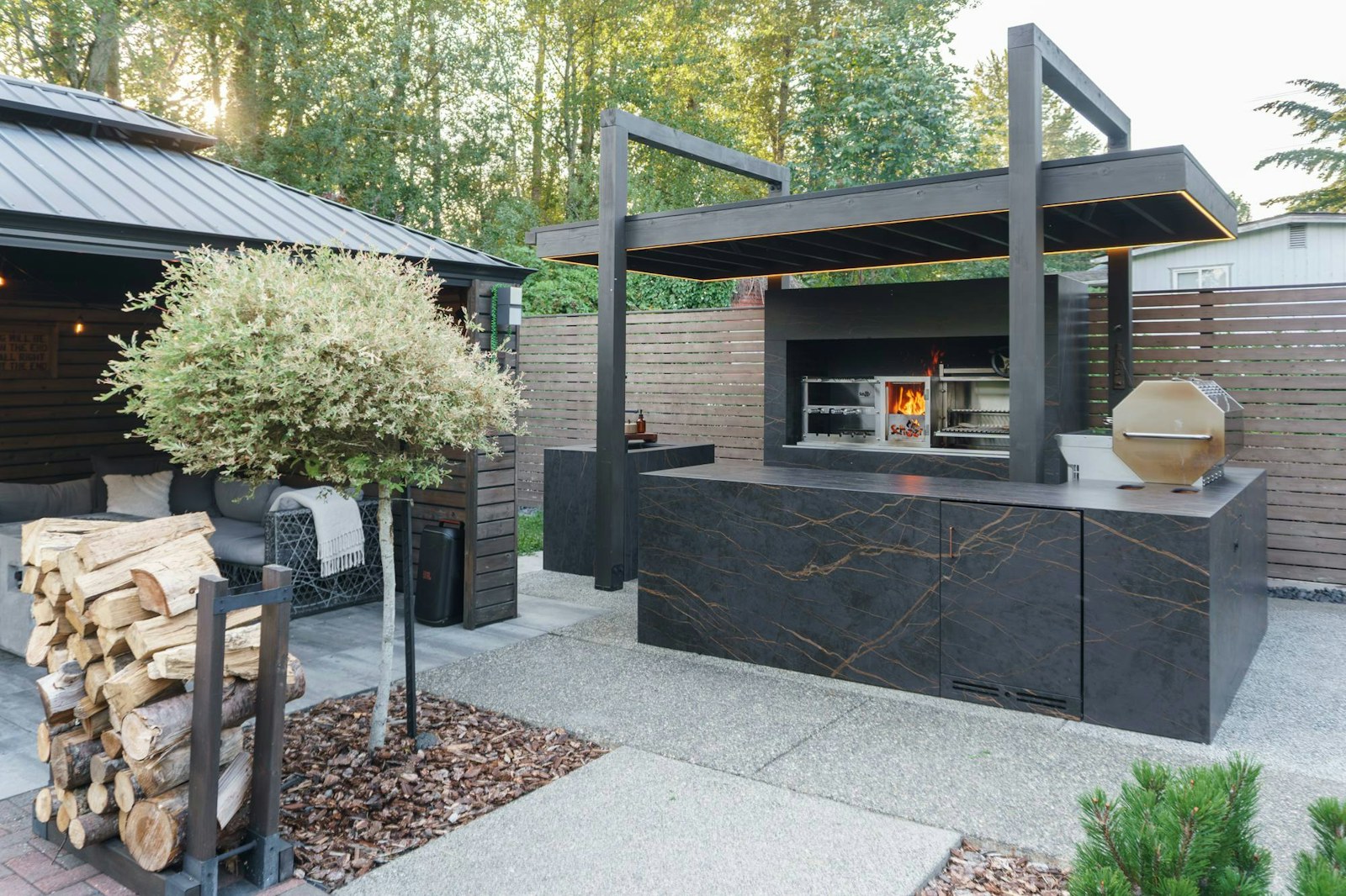 Full Dekton outdoor BBQ and counter layout, Everett Washington